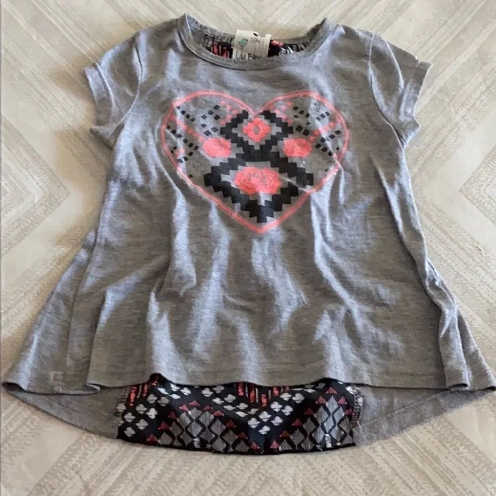 Lily Bleu Girls Short-sleeve Rose Heart Top